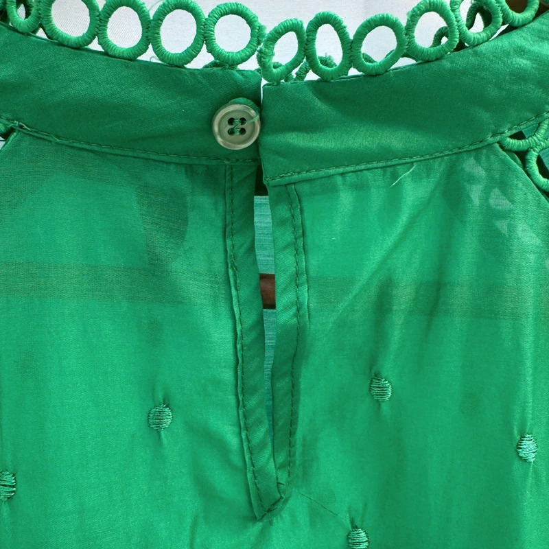 ForevaYoung Emerald Green Embroidered Longline Blouse UK 12 M/L Boho Tunic - Image 7