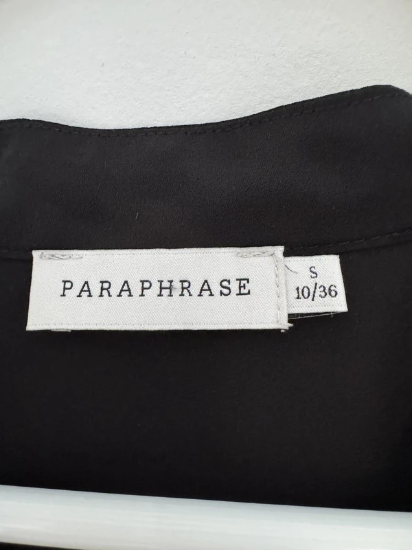 Paraphrase Black Sleeveless Wrap Blouse Size UK 10 EU 36 Smart V Neck Office Top - Image 3