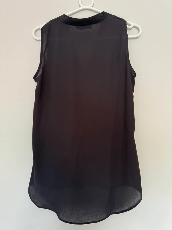 Paraphrase Black Sleeveless Wrap Blouse Size UK 10 EU 36 Smart V Neck Office Top - Image 4