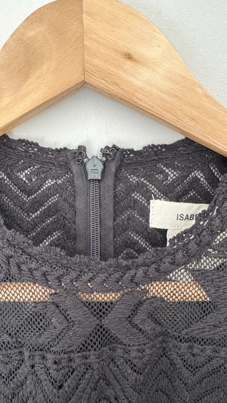 Isabel Marant Pour H&M Black Lace Mini Dress Long Sleeve UK 6 Designer - Image 4