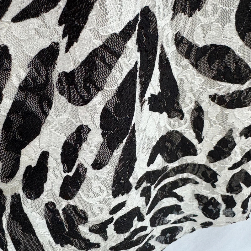 Roman Black And White Animal Print Lace Bodycon Dress Short Sleeve UK 16 - Image 5