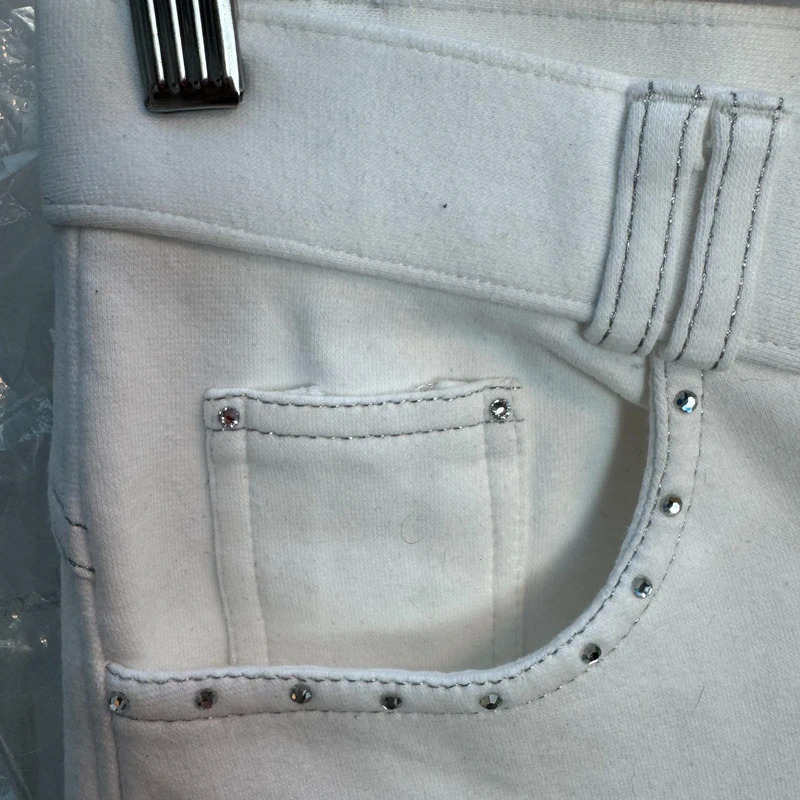Equithème White Show Breeches Crystal Detail Knee-Patch 28" Waist UK 12 Minor Marks - Image 6