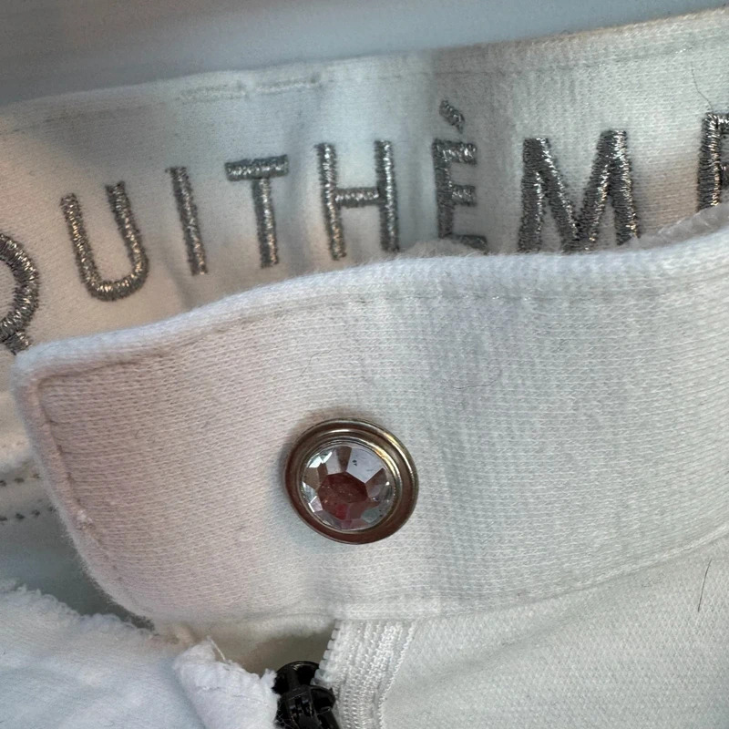 Equithème White Show Breeches Crystal Detail Knee-Patch 28" Waist UK 12 Minor Marks - Image 7