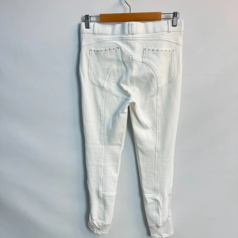 Equithème White Show Breeches Crystal Detail Knee-Patch 28" Waist UK 12 Minor Marks - Image 13