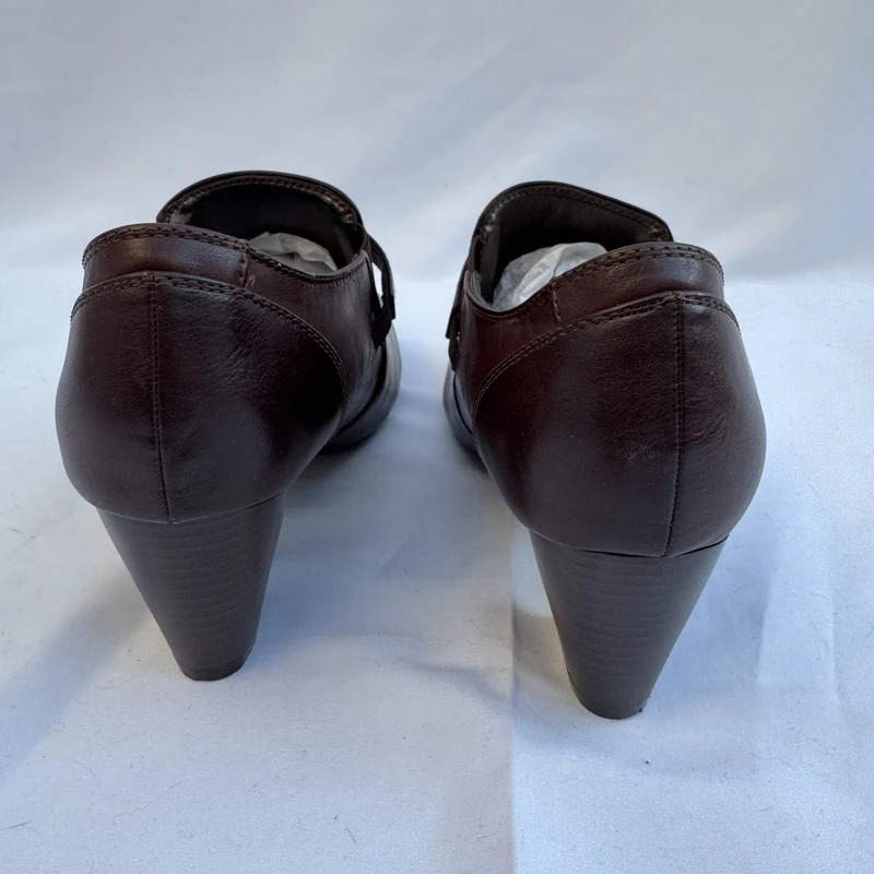 Boulevard BNWB Brown Buckle Block Heel Shoes UK 5 EU 38 US 7 Retro - Image 7