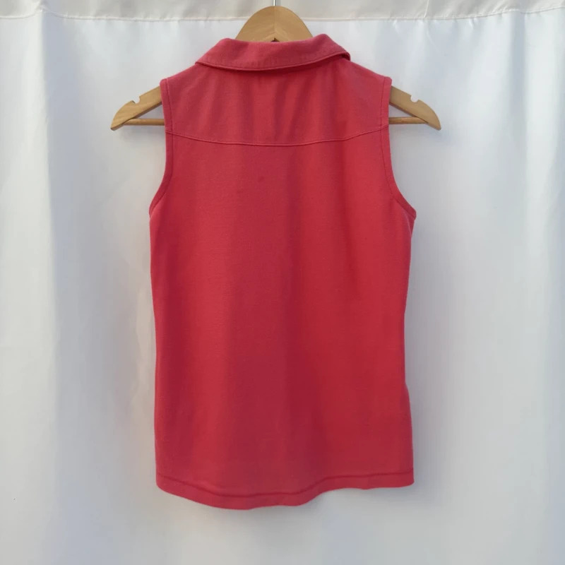 LA Gear Coral Sleeveless Polo Top UK10 Pique Knit Y2K Retro Sportswear - Image 5