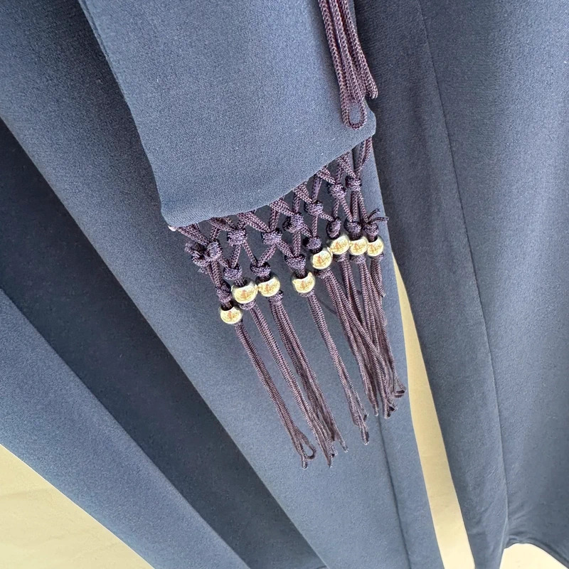 Together Navy Bandeau Jumpsuit Belted Tassel Detail Wide Leg Occasion Wedding UK 18 - Image 3