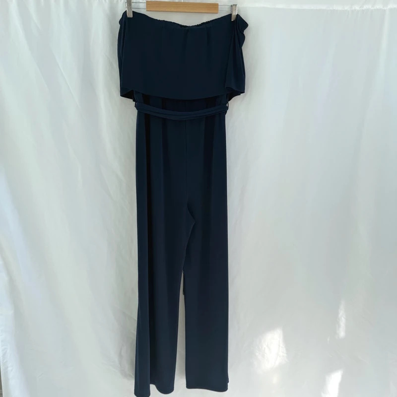 Together Navy Bandeau Jumpsuit Belted Tassel Detail Wide Leg Occasion Wedding UK 18 - Image 6