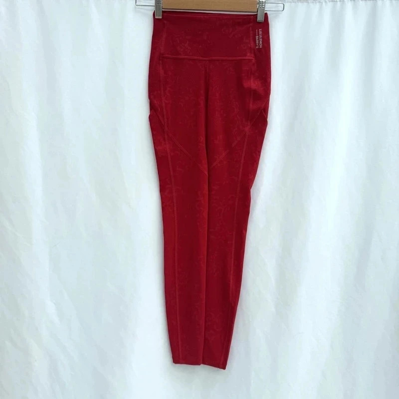 Lululemon x Barry's Bootcamp Red High-Rise Leggings US Size 2 / UK 6 Limited Edition - Image 2