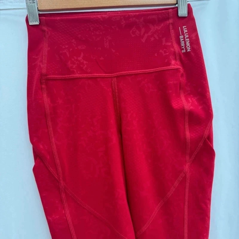 Lululemon x Barry's Bootcamp Red High-Rise Leggings US Size 2 / UK 6 Limited Edition - Image 3