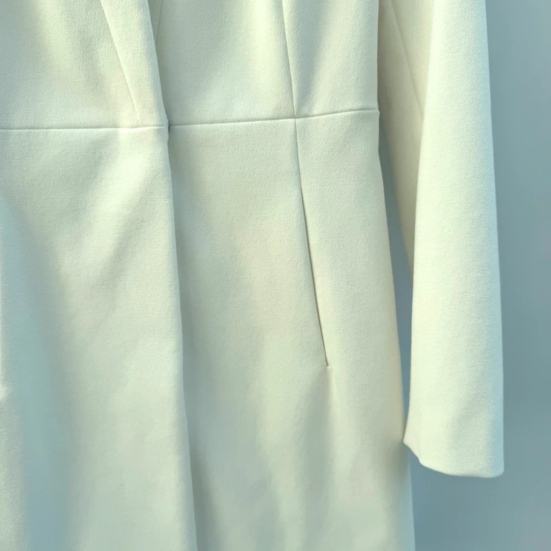 Zara Basic White Longline Blazer Jacket Size S Smart Tailored Office Formal - Image 5