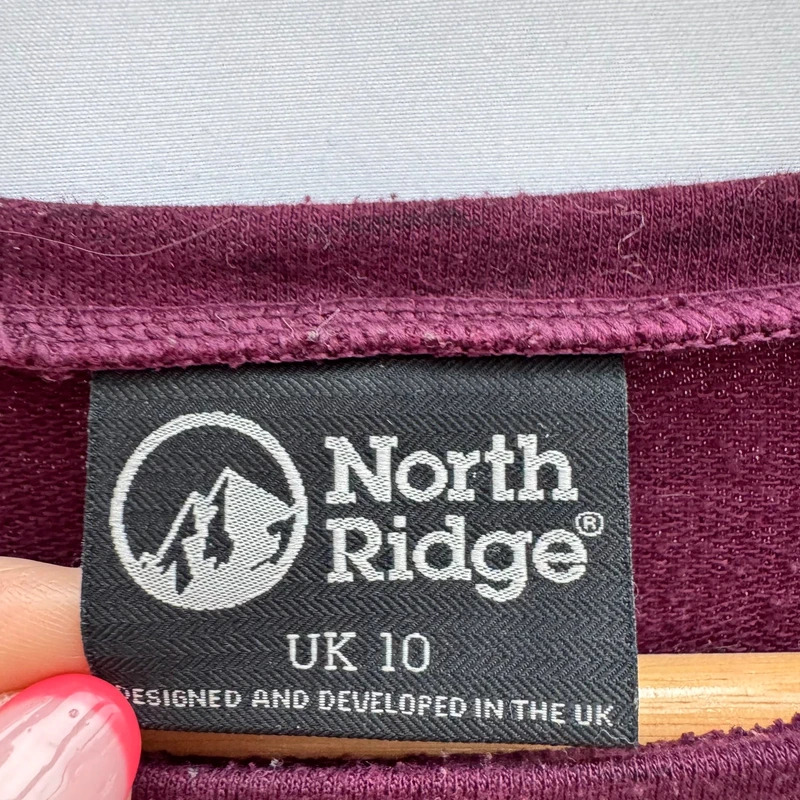 North Ridge Burgundy Long Sleeve Top UK 10 Relaxed Fit 12 14 16 - Image 2