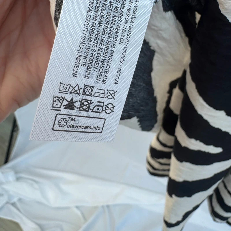 Primark Zebra Print Maxi Skirt Elastic Waist Cream Black Size M UK 12–14 - Image 6