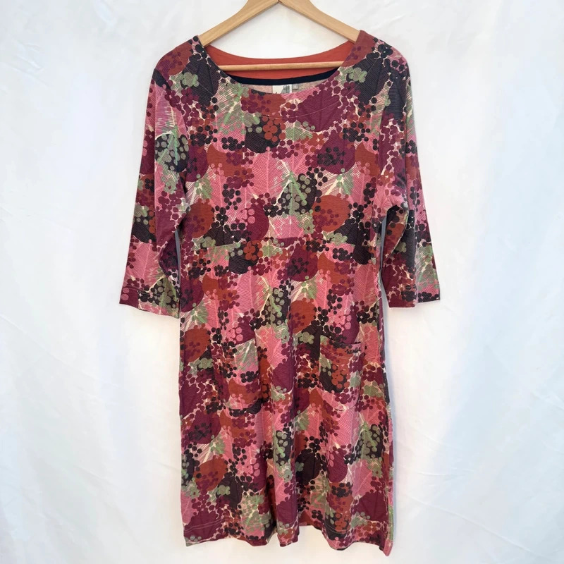 Weird Fish Starshine Organic Cotton Dress Dusty Rose UK 16