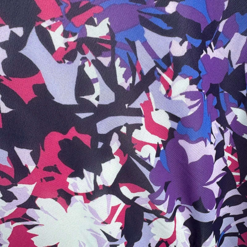 Emma Blake Purple Pink Floral Midi Dress UK 16 Chiffon Flare Sleeve Occasion Wear - Image 6