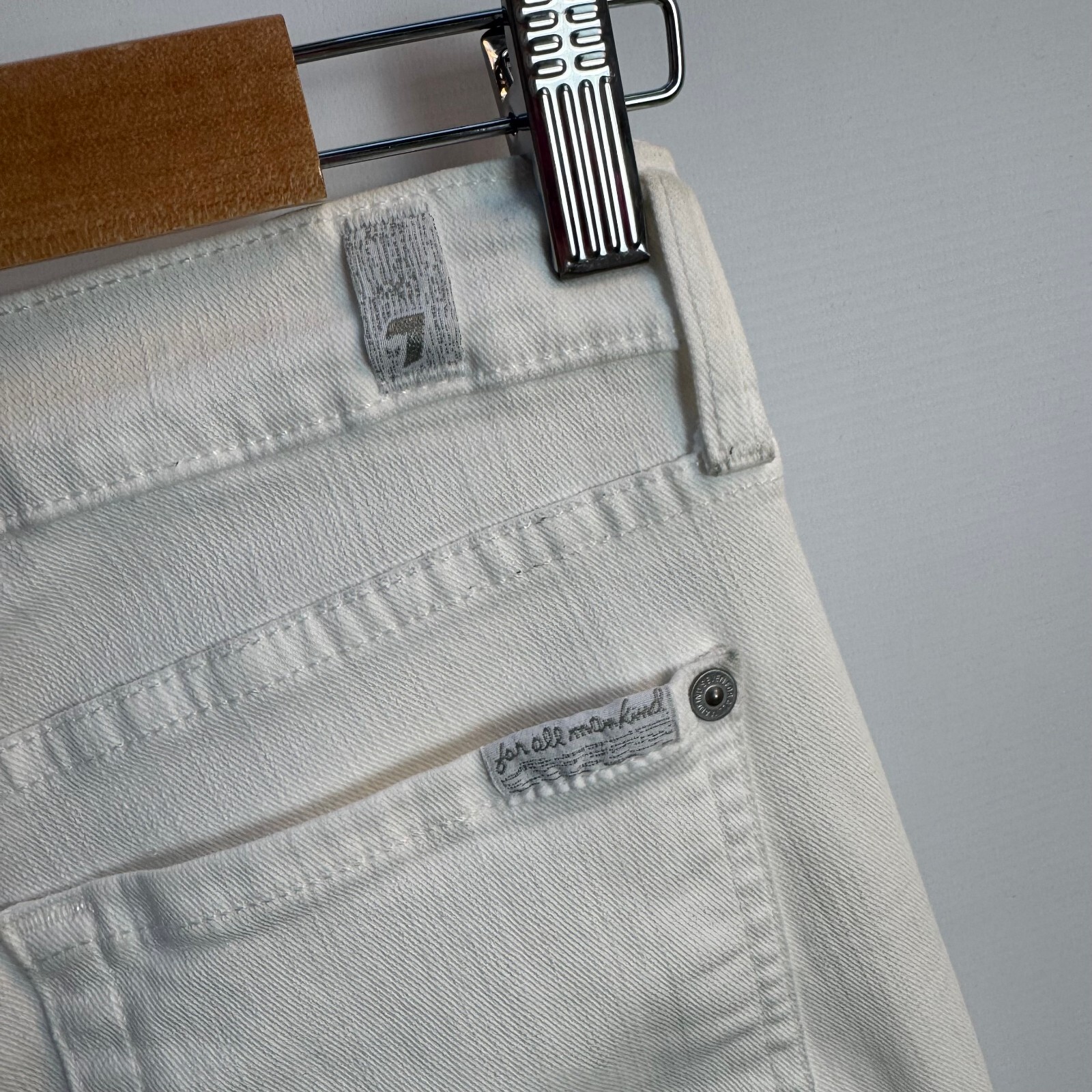 7 For All Mankind White Mid-Rise Ankle Skinny Jeans Waist 29" UK 10–12 - Image 5