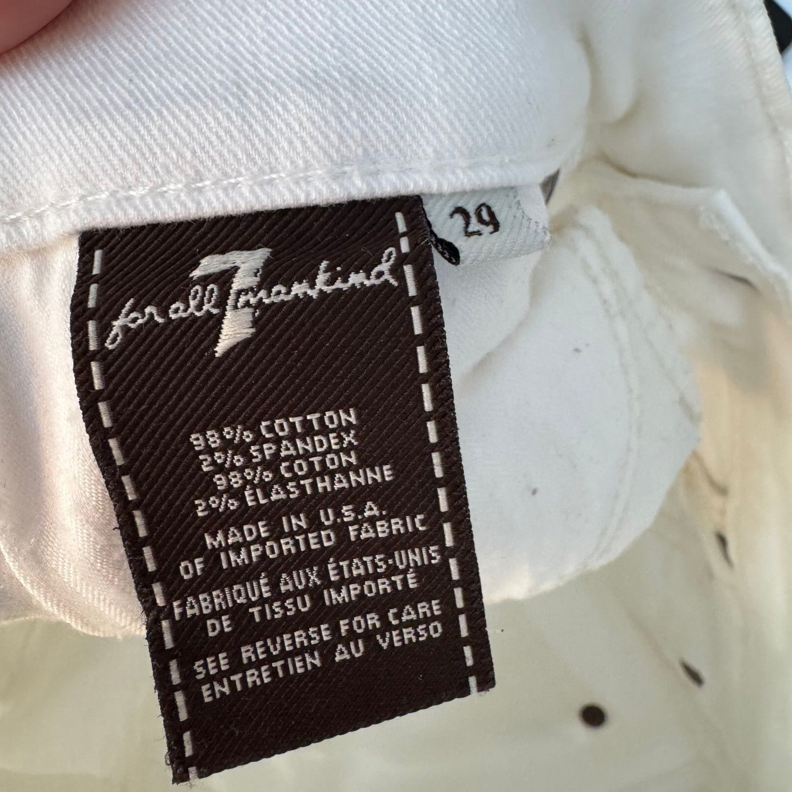 7 For All Mankind White Mid-Rise Ankle Skinny Jeans Waist 29" UK 10–12 - Image 7