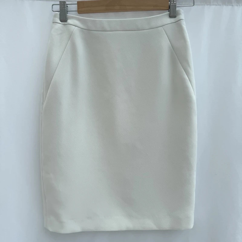 Reiss Myla Skirt Cream Ivory Tailored Pencil Knee Length Lined UK 6 EU 34