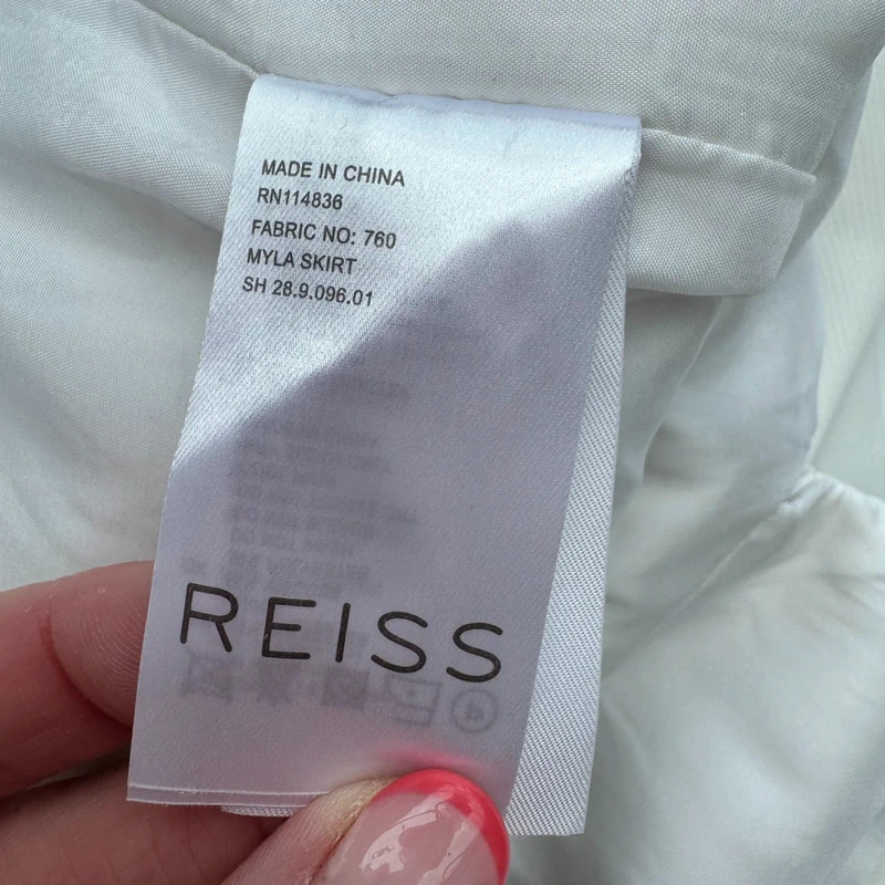 Reiss Myla Skirt Cream Ivory Tailored Pencil Knee Length Lined UK 6 EU 34 - Image 7