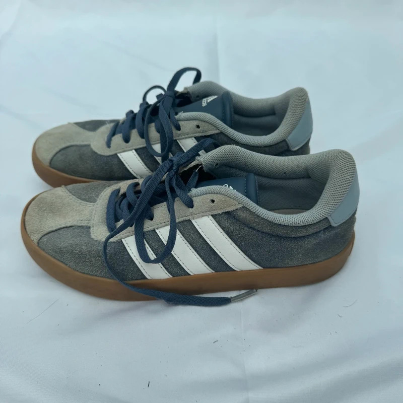 Adidas VL Court Trainers UK 4 EU 36⅔ Grey Suede Gum Sole Kids / Women’s RRP £55
