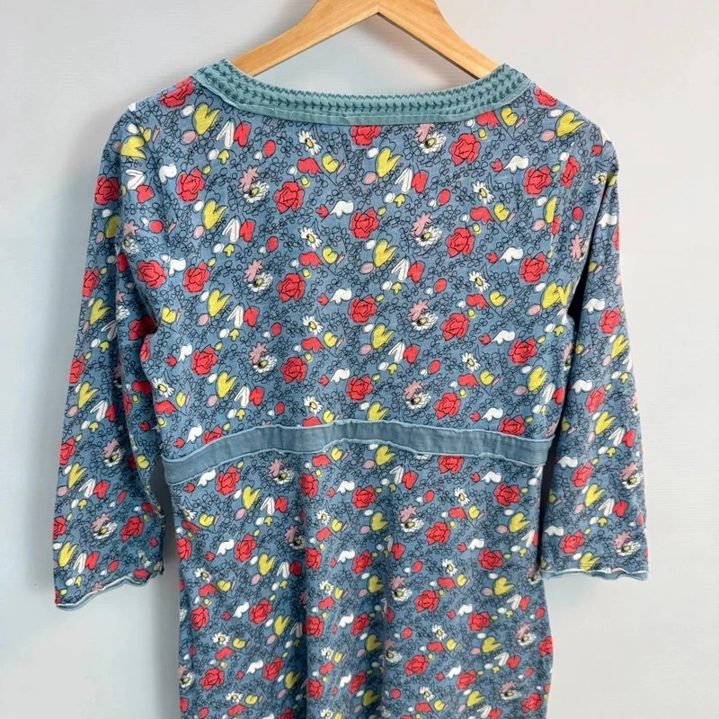 Boden Blue Ditsy Floral Jersey Midi Dress UK 12 - Image 6