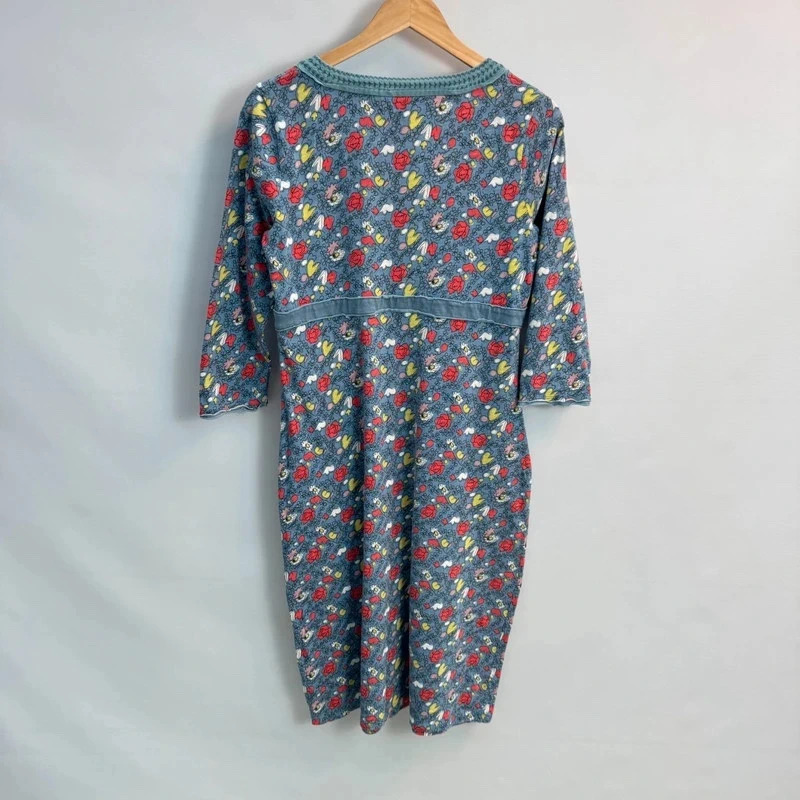 Boden Blue Ditsy Floral Jersey Midi Dress UK 12 - Image 7