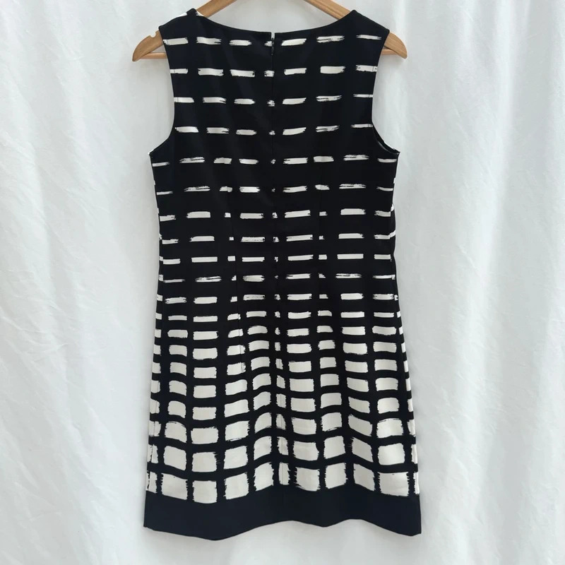 Jessica Howard Black White Brush Print Shift Dress UK 12 Sleeveless Smart Office - Image 5