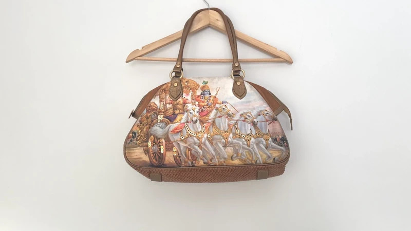 Jorge Bischoff Krishna Bhagavad Gita Art Shoulder Bag Sequinned Statement Tote