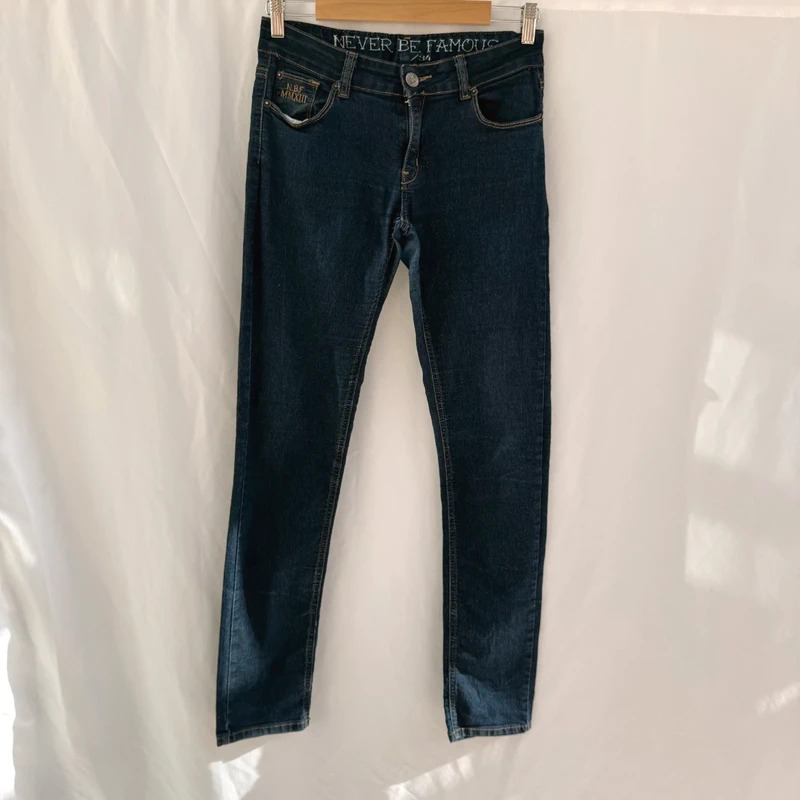 Never Be Famous Ketteridge Slim Jeans Dark Wash W28 L34 Extra Long Tall UK 8–10