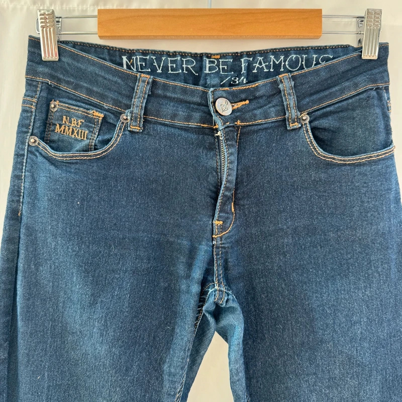 Never Be Famous Ketteridge Slim Jeans Dark Wash W28 L34 Extra Long Tall UK 8–10 - Image 2