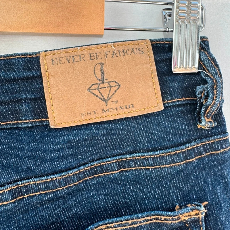 Never Be Famous Ketteridge Slim Jeans Dark Wash W28 L34 Extra Long Tall UK 8–10 - Image 4