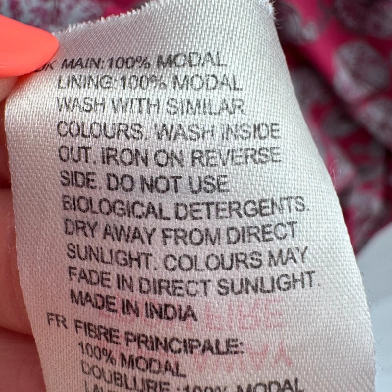 White Stuff Pink Bicycle Print Modal Dress UK 10 Shirred Waist Pockets - Image 11