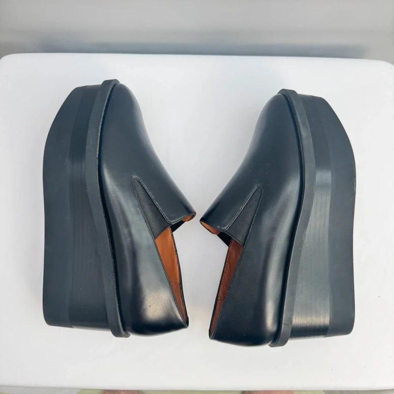 & Other Stories Black Leather Platform Wedge Loafers EU 36 UK 3.5–4 - Image 8