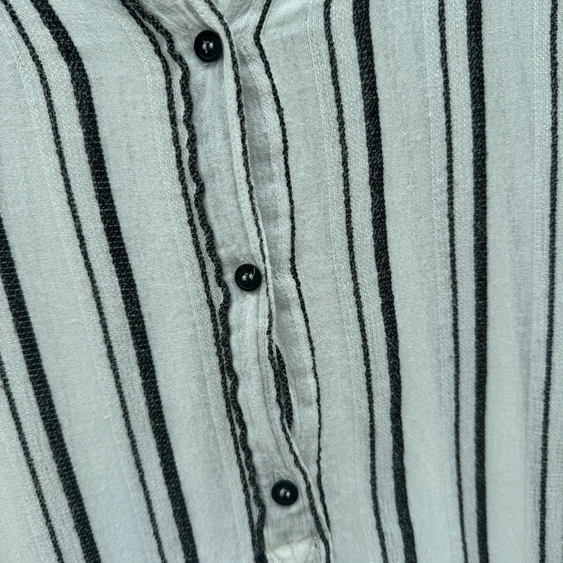 Isabel Marant White Black Stripe Henley Blouse FR38 UK10 RRP £315 - Image 2