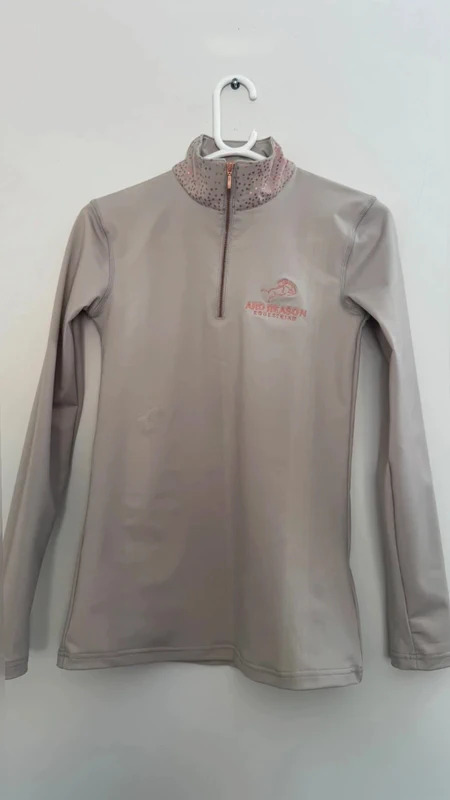 Ard Reason Equestrian Grey 1/4 Zip Riding Base Layer Size M (UK12) New Rose Gold