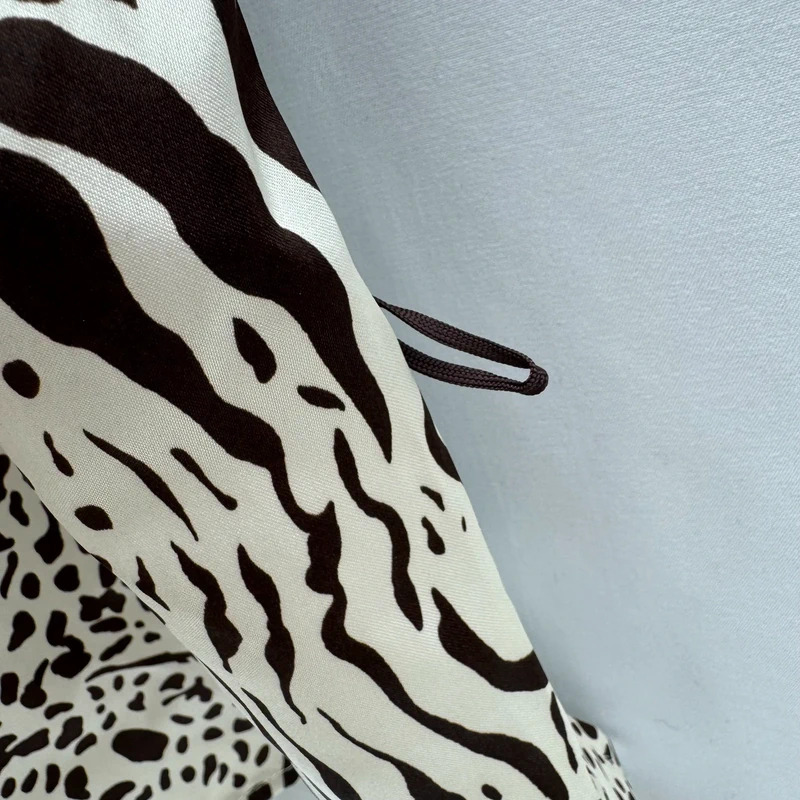 Roman Originals Cream Brown Animal Print Sleeveless Top Ruffle Neck UK 20 - Image 3