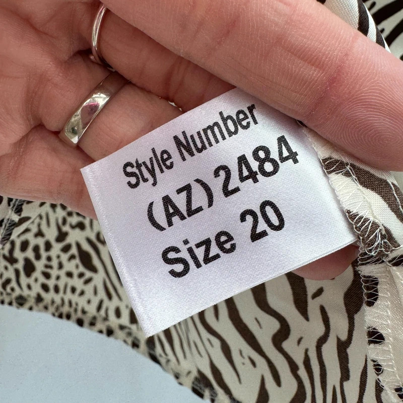 Roman Originals Cream Brown Animal Print Sleeveless Top Ruffle Neck UK 20 - Image 5