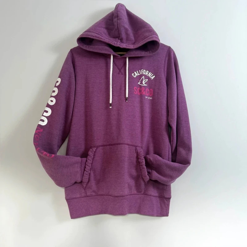 SoulCal & Co Purple Marl Hoodie UK 14 California Graphic hooded Sweatshirt