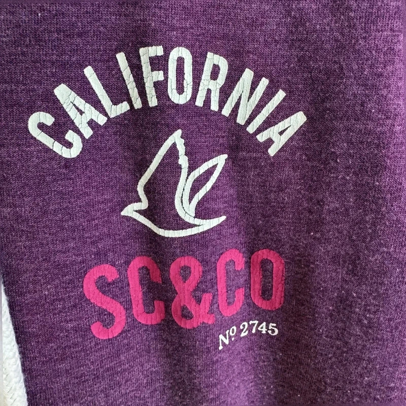SoulCal & Co Purple Marl Hoodie UK 14 California Graphic hooded Sweatshirt - Image 3