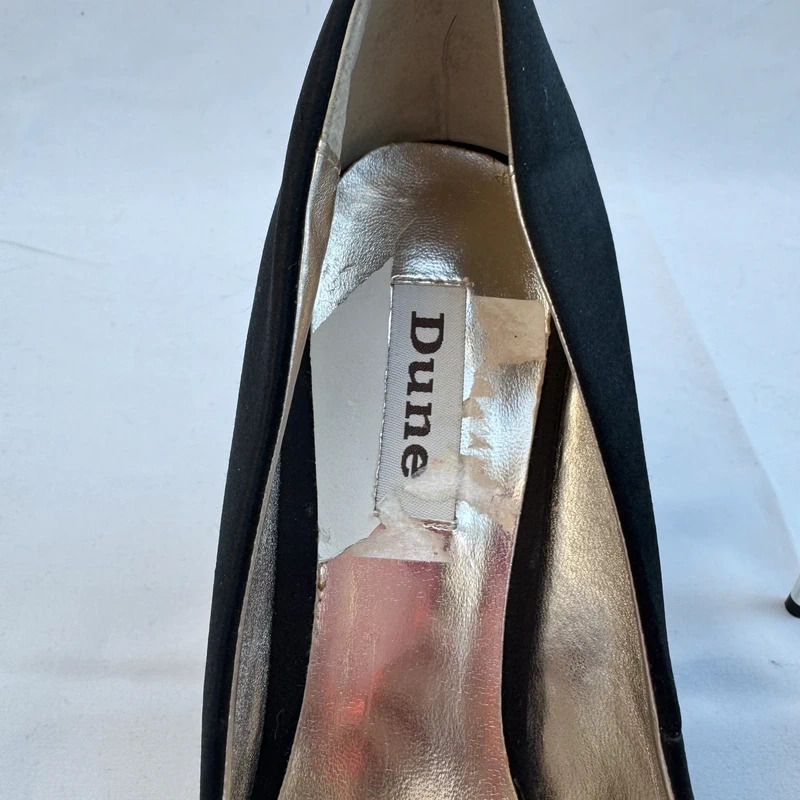 Dune Krossy Black Peep Toe Platform Silver Stiletto Heels Shoes UK 7 EU 40 - Image 8