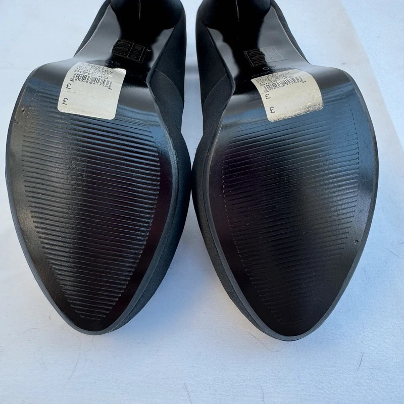 Dune Krossy Black Peep Toe Platform Silver Stiletto Heels Shoes UK 7 EU 40 - Image 12