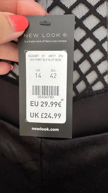 New Look Black Velvet Glitter Mesh Party UK14 Dress BNWT - Image 6
