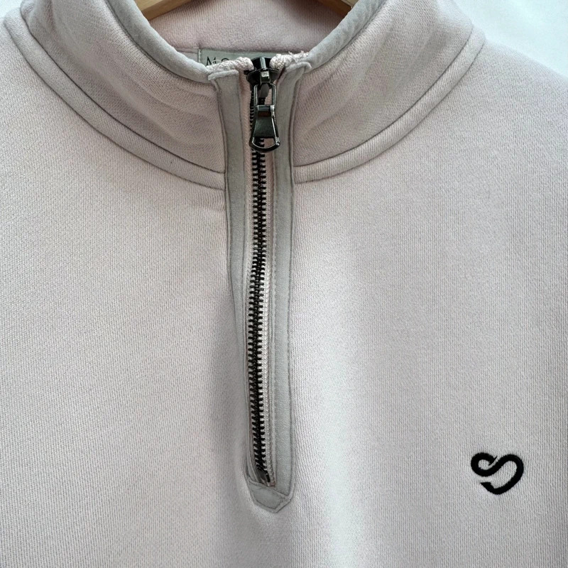 Mochara Equestrian Blush Pink Quarter Zip Sweatshirt Size L / UK 12–14 - Image 3