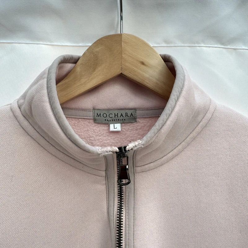 Mochara Equestrian Blush Pink Quarter Zip Sweatshirt Size L / UK 12–14 - Image 4