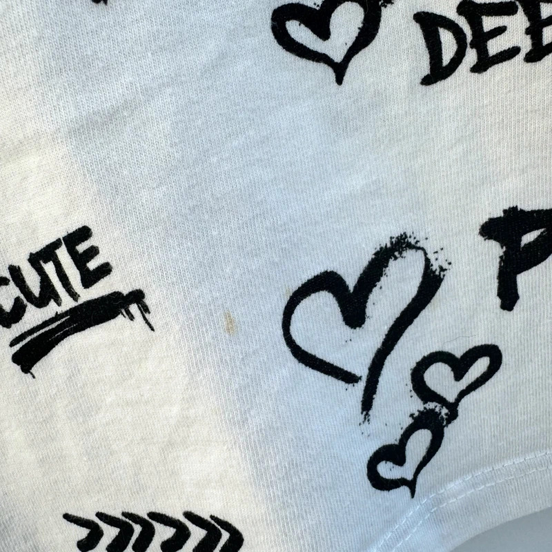ZARA Kids Age 9 White Crop T-Shirt Rebel At Heart Graphic Print Short Sleeve Top - Image 6
