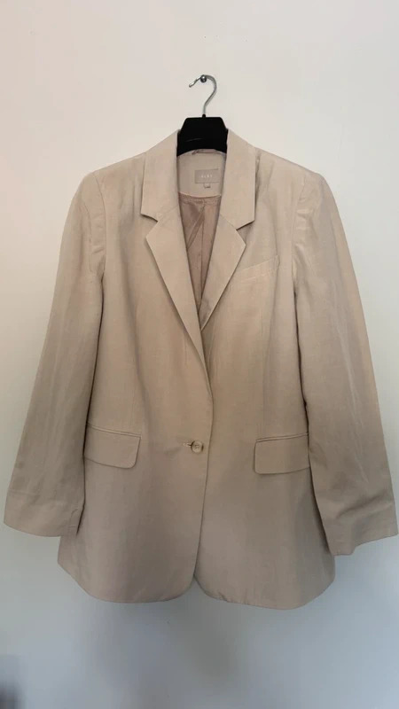 Kley Viscose Linen Blend Beige Tailored Blazer Jacket UK14 Debenhams