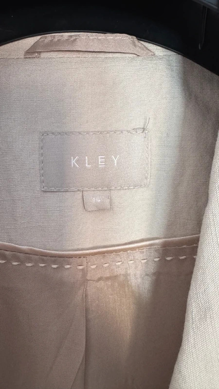 Kley Viscose Linen Blend Beige Tailored Blazer Jacket UK14 Debenhams - Image 2