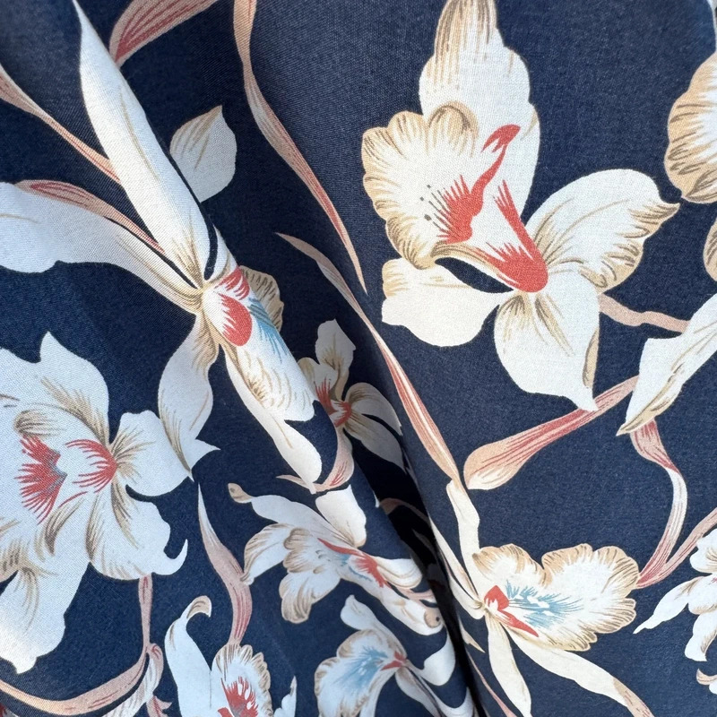 Jolie Moi Navy Orchid Floral Cotton Fit & Flare Midi Dress UK 10 Belted - Image 4