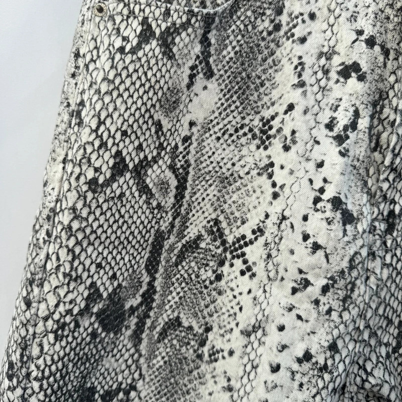 Stradivarius Premium Snake Print Jeans UK10 Super High Waist Skinny Stretch - Image 4