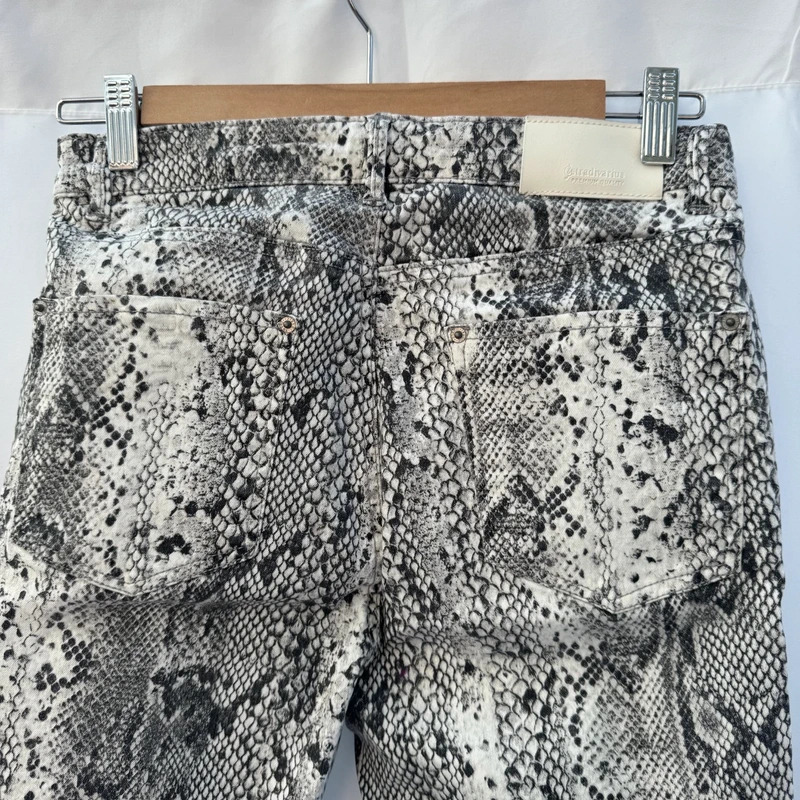 Stradivarius Premium Snake Print Jeans UK10 Super High Waist Skinny Stretch - Image 7